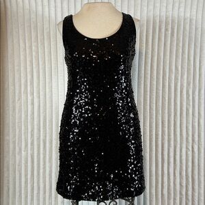 White House black market sleeveless all over sequin party cocktail mini dress S